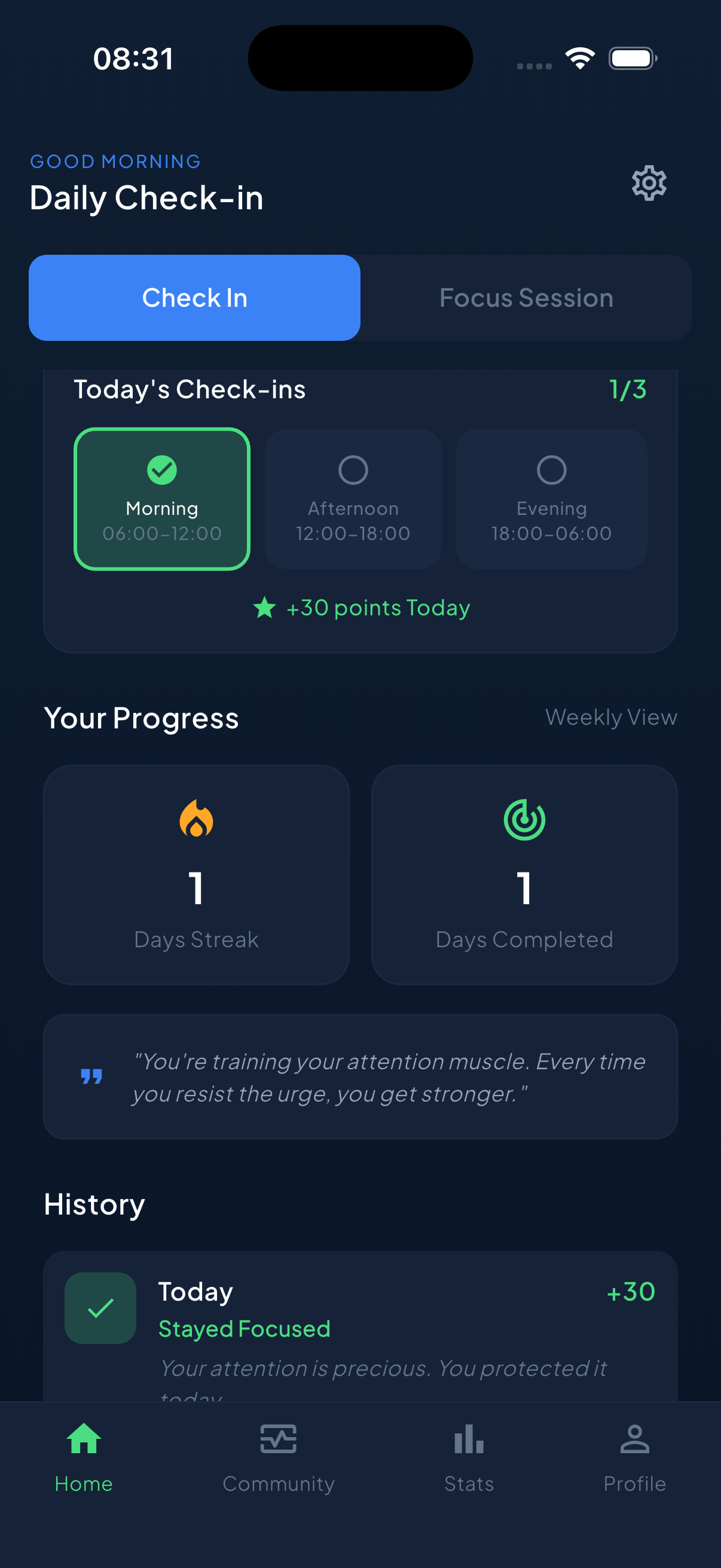 Unscrol screen time dashboard